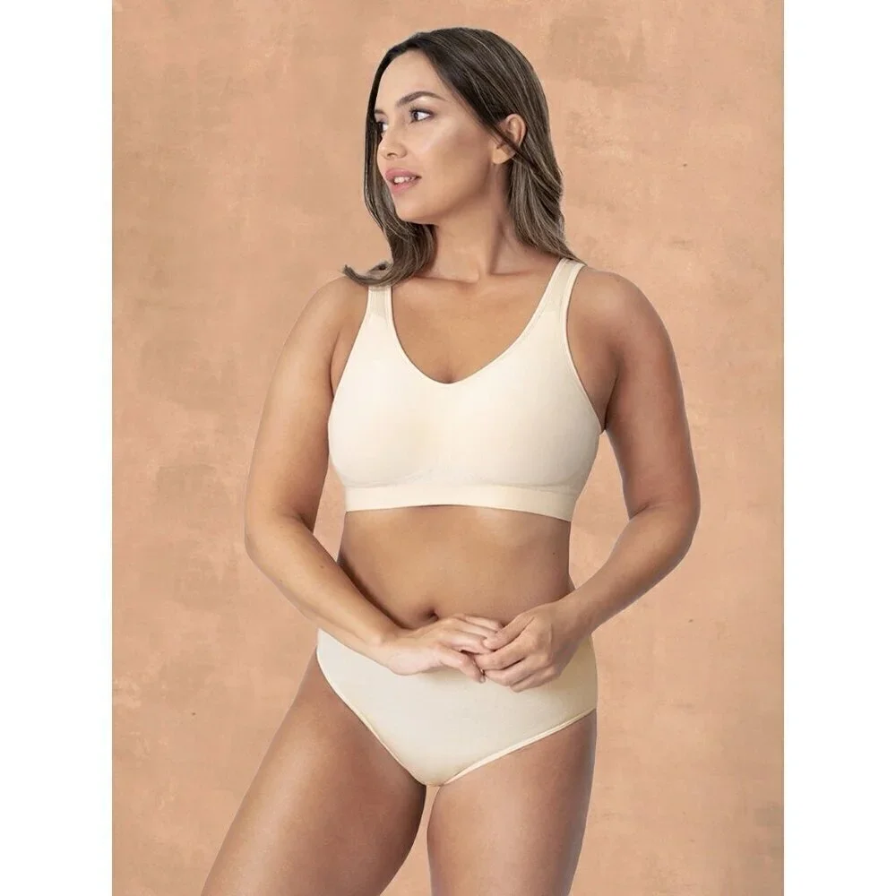 Shapermint Truekind Daily Comfort Wireless Shaper Bra Sz XL Chai Beige 10022